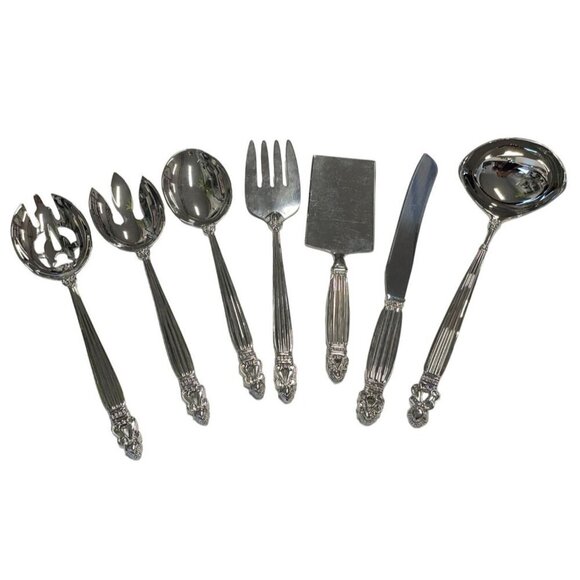 GODINGER Olde Copenhagen Silverplate Set of 7 Heavy Serving Pieces Flatware - Picture 2 of 9